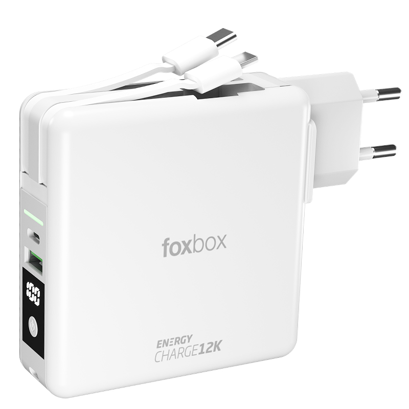 Carregador + Powerbank Wireless Foxbox PD20W USB-A | USB-C 3 en 1 - White